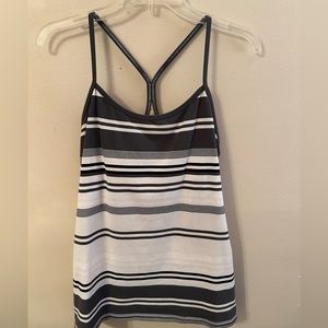 Lululemon Black & White Tank with belt in bra, size Medium. Great condition!
